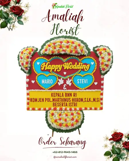 Papan Bunga Pernikahan Sekerak